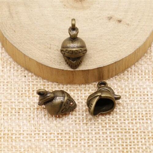 36pcs 18x13x10mm antique bronze Three-dimensional helmet charms diy retro jewelry fit Earring keychain hair card pendant