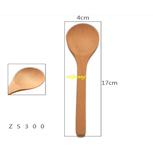 50pcs/lot 17*4cm Wooden Spoons Honey Spoon Baby Spoons Mini Wood Tea Spoon 5 styles for choice
