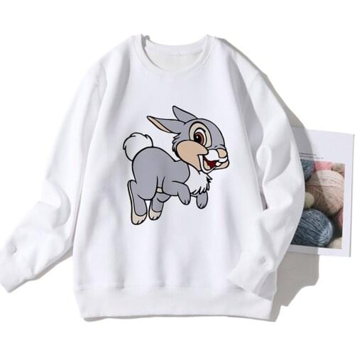 Thumper Runners Woman White Sweatshirt Hoodie Fashion Jacket 2021 Autumn Winter Street Harajuku Pullover Long Sleeve Sport Top