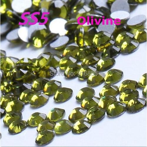 Free Shipping fashion SS5(1.7-1.9mm) 1440pcs/pack Olivine Flat Back Glue on ( Nail Art ) Non Hot Fix Rhinestones craft DIY
