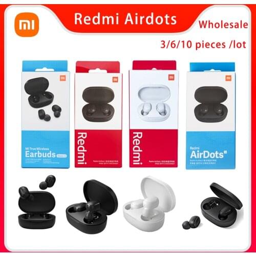 10 Pieces/Lot Xiaomi Redmi AirDots 2 Noise Reduction with Mic AI Control White Redmi AirDots S True Wireless Headset Wholesale