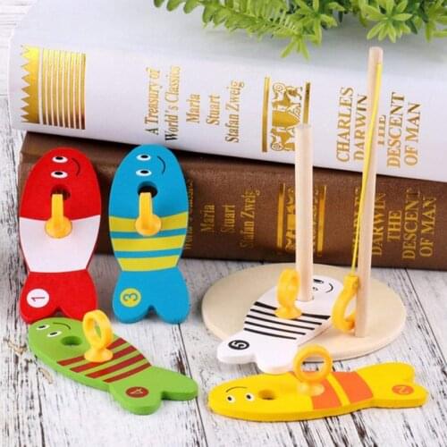 Wooden Digital Fishing Set Toy Column Game Puzzle Early Education Toys Puzzle Game Children Gifts