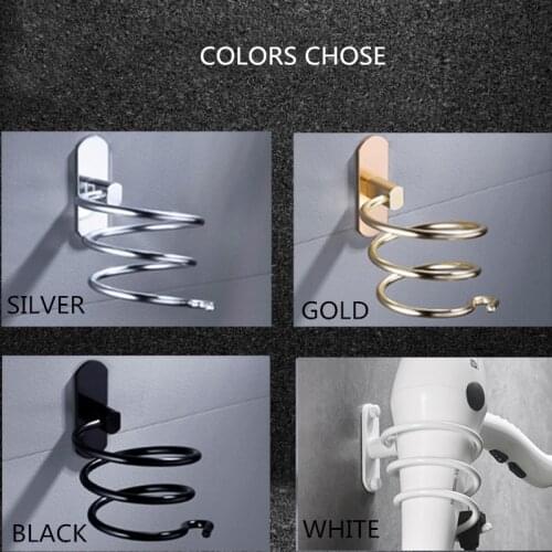 LIUYUE Hair Dryer Holder Gold/Black/White Aluminum Bathroom Shelf Hair Dryer Shelves Corner Rack Wall Mounted Hair Dryer Holder