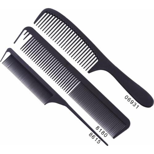3 pcs/set Black Professional Combs Hairdressing New Tail Comb Two Carbon Anti Static Comb Hair Cutting Comb Set