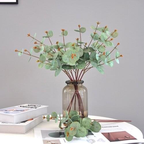 Artificial Plant Eucalyptus Leaves Green Fake Plants Eucalyptus Leaves DIY Flower arrangement Home Forest Style Decorations