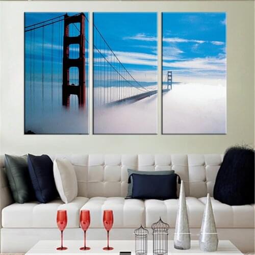 Unframed Canvas Painting Bridge HD A4 Art Print Home Decoration Landscape Modern Art Wall Picture for Bedroom Panels 3 Pieces