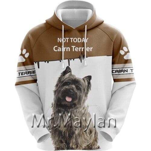 Cute Cairn Terrier 3D Printed Jacket Men/Women Harajuku Hoodie Unisex Casual Streetwear Sweatshirt Pullover sudadera hombre AW09