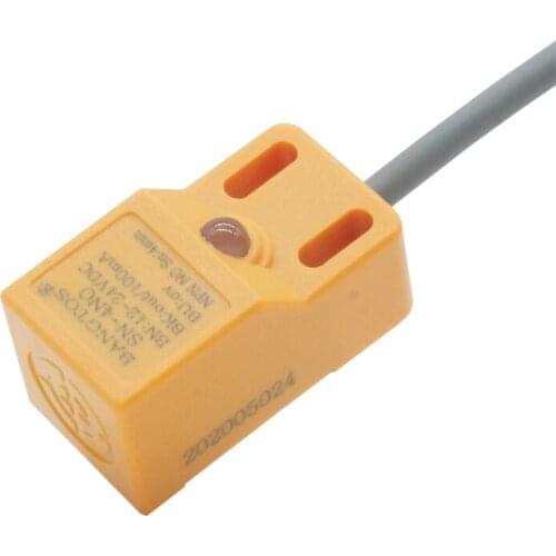 Square Three-wire Proximity Switch NPN Normally Open DC24 Induction Metal Sensor SN-4NO