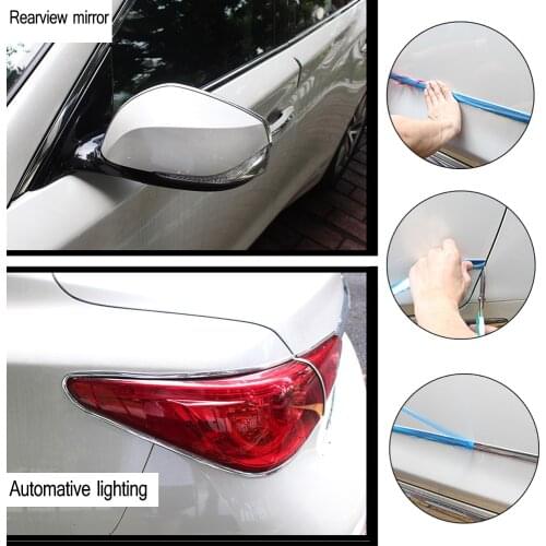 LEEPEE Side Door Chrome Strip Car-styling Silver Styling Mouldings Car Rearview Mirror Bumper Protector Tape Self Adhesive