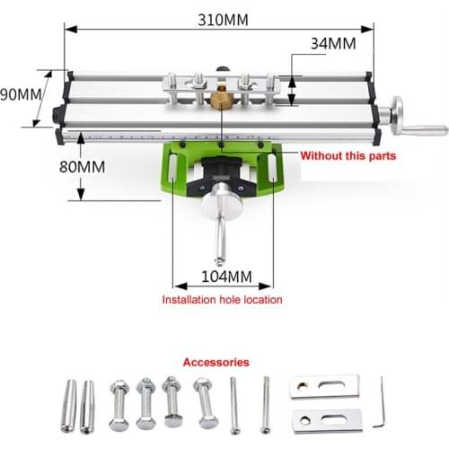 Multifunction Worktable BG6300 Bench Vise Fixture Drill Milling Machine X Y Axis Stroke 200*50mm Adjustment Coordinate Table