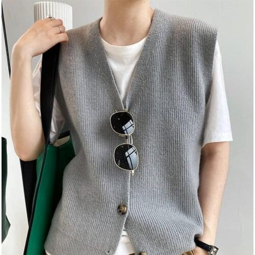 2021 New Autumn Casual Ladies Sweater Loose High Quality Women Sweater Fashion Elegant Solid Color Cotton Female Vest T403