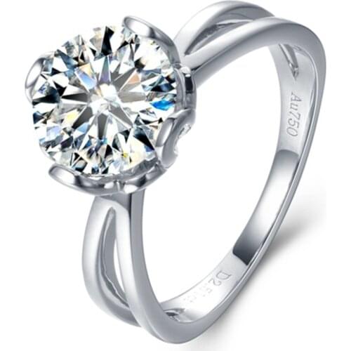 14K white Gold Moissanite Engagement Ring 5ct Moissanite Engagement Ring Geometric Shape Solid Gold Ring