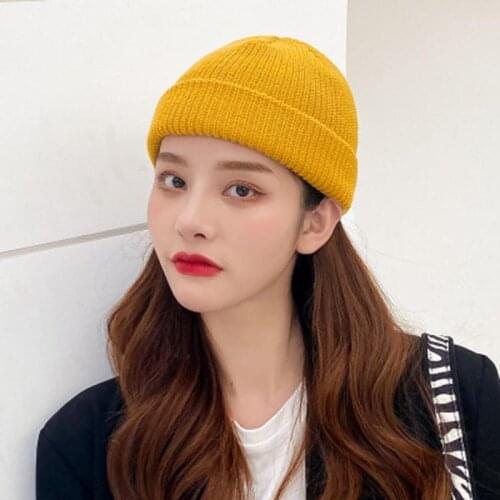 Autumn Winter Warm Short Mens Womens Knitted Dome Watermelon Hat Mens Woolen Beanie Hats Ingot Woven Cap Female h13