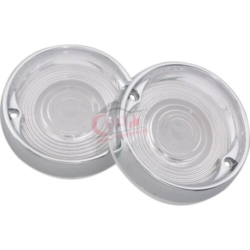 Deep Dish Turn Signal Bezels Clear Lens Cover Fits For Harley Sportster Touring Electra Glide