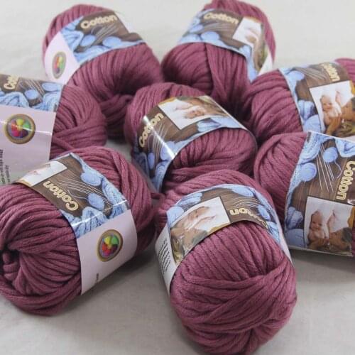Sale 8Ball x 50g Super Soft Pure Cotton Chunky Shawl Hand Knitting Yarn Scarves Shawls 42235 Ruby Heather Pink