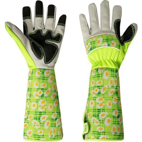 Gardening Long Gloves Floral Printed Protective Garden Gloves Long Sleeve Wrist Protective Garden Flower Pruning Gloves #W0