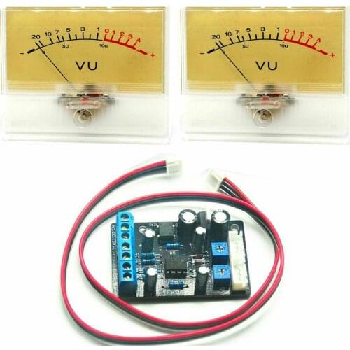 T-90 Amplifier VU Meter DB Levelx2+Power Supply Driver Board Audio Chassis