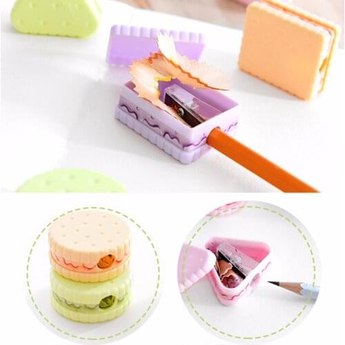 1PC Cute Cookie Sharpener School Supplies Boys Girls Pencil Sharpener Creative Stationery