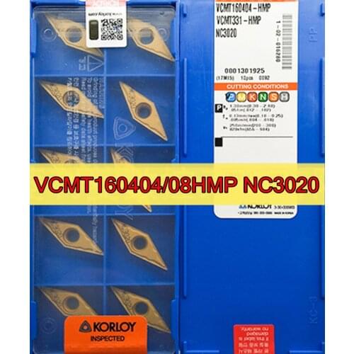 VCMT160404HMP NC3020 VCMT160408HMP NC3020 100% original KORLOY Carbide insert Processing: alloy steel, etc