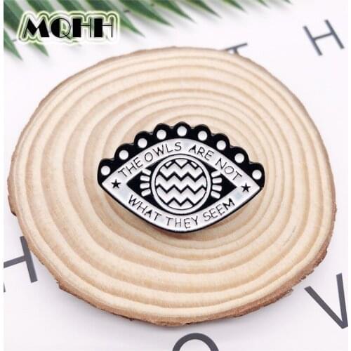 Fun Black Eye Letter Exaggerated Enamel Brooch Alloy Badge Cowboy Clothes Bag Pin Punk Accessories Jewelry Gift For Friends