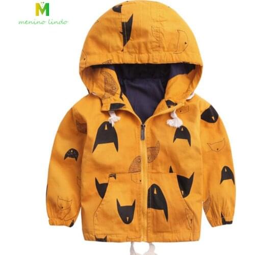 Boys spring jacket 1-9T kids animal print fashion cool coat children windbreaker baby boys warm jakcet child clothes boysoutwear