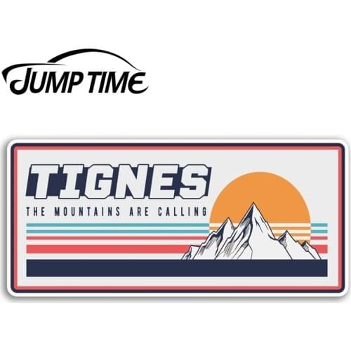 Jump Time Retro Tignes France Vinyl Stickers - Ski Skiing Sticker Luggage Window Bumper Decal Waterproof Car Accessories