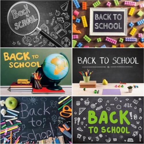 Welcome Children Back To School Blackboard Backdrop Vinyl Black Pen Pencil Photography Background For Photo Studio Photophone