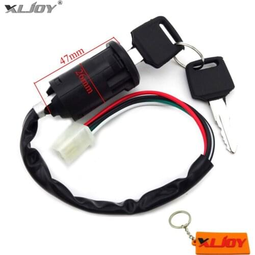 XLJOY 4 Wires Ignition Key Switch Lock For Moped Scooter Quad ATV Go Kart Buggy Pit Dirt Bike Motorcycle