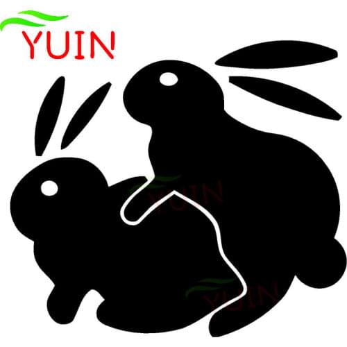 Rabbit Sex Fantasy Car Sticker Funny Cute Animal Decals PVC Body Window Bumper Decoration Cover Scratches Waterproof Decal