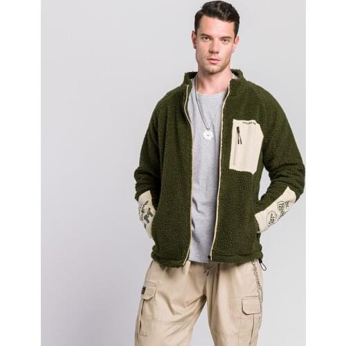 Patchwork contrast jacket winter sweater men velvet thick warm jacket men and women sweatshirts