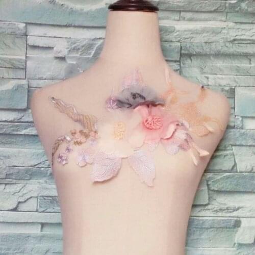 1pc Beautiful Flower Applique Embroidered Sew on Patches For Clothes Dress Fashion Sticker Diy Decoration Repair High Quality 3D