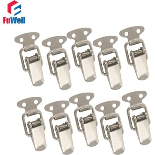 10pcs R107 201Stainless Steel Toggle Latch Hasps Spring Loaded Cabinet Box Buckle