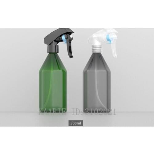 300ml 10pcs Empty Portable Spray Nozzle Bottle, DIY Travel Dark Green/Clear Black Spray Container, Refillable Cosmetic Package