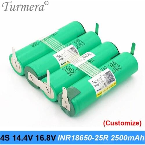 4s 18650 pack 2500mah battery 25R 18650 20a battery 16.8v 14.4v soldering battery for screwdriver tools battery customized JAN1
