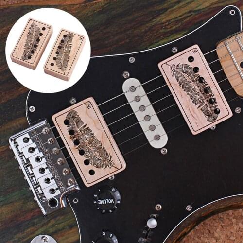 2Pcs Maple Wooden Electric Guitar Accessories Pickup Cover Replacement Parts Music Equipment Accessories Attachment