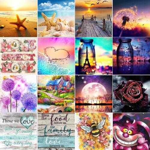 Diamond painting making 5D gems DIY cross stitch craft embroidery painting set animal landscape flower 3D mosaic pattern gift