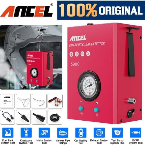 ANCEL S2000 Car Smoke Leak Detector Tool 12V Repair Smoke Generator Pipeline Automotive Exhaust Gas Analyzer