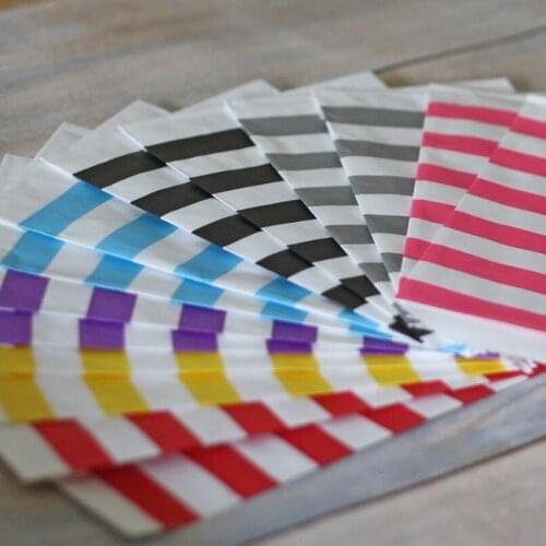Chevron Polka Dot Stripe Printed Paper Bags in Printed Paper Party Treat Bags Bakery Bags LX2980