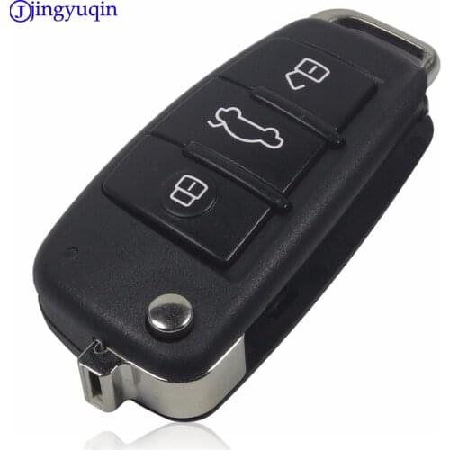 Jingyuqin Folding Flip Remote Car Key Shell Case 3 Button Case For AUDI A6 For VW For Pasha for Bora for Skoda For Seat No Blade