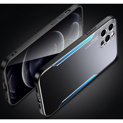 With Camera protection For iPhone 12 Pro Max Mini 11 Case Metal Back cover Non-slip shockproof phone silicone Coque Funda luxury