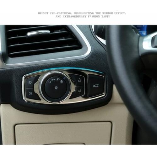 For Ford Edge 2015 Lamp Headlight Switch Sticker Cover Trim 1PC stainless steel