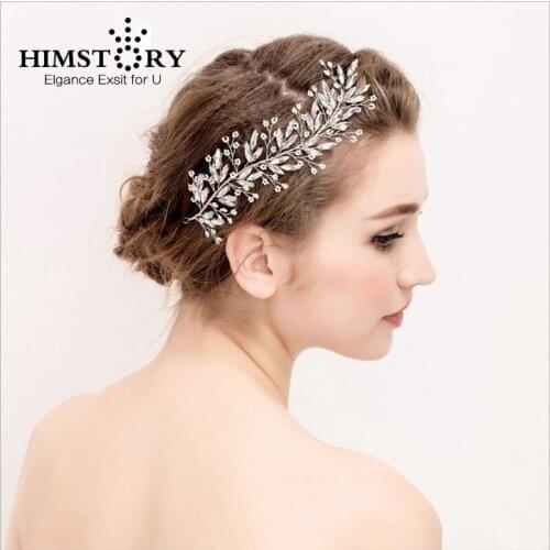 HIMSTORY Stunning Handmade Hairband Princess Crystal Czech Rhinestone Bridal Headband Headpiece Wedding Hair Accessories Jewelry