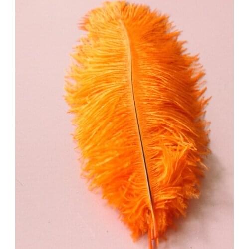 Hot! 100 Pcs Natural 15-20cm / 6-8 inch orange Color Ostrich Feathers ostrich plumes for party wedding decorative