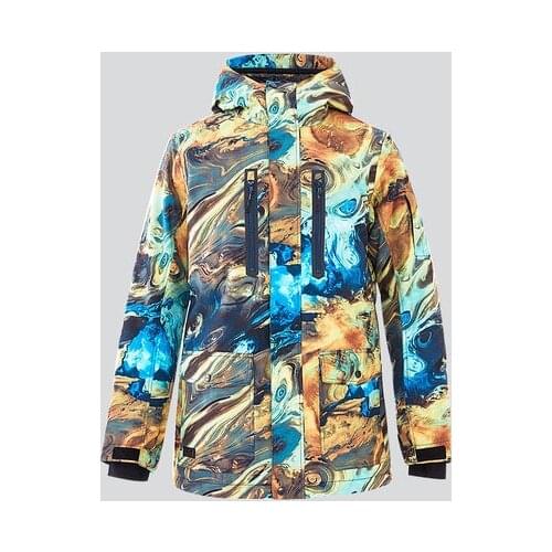 2021 GSOU SNOW Men Ski Jacket Snowboard Clothing Winter Coat Windproof Waterproof Outdoor Sport Wear Winter Male Coat Thicken