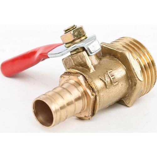 Brass Barbed ball valve 6/8/10/12mm Hose Barb 1/8'' 1/4" 3/8" 1/2" BSP Male Thread Connector Pipe Fitting Coupler Adapter
