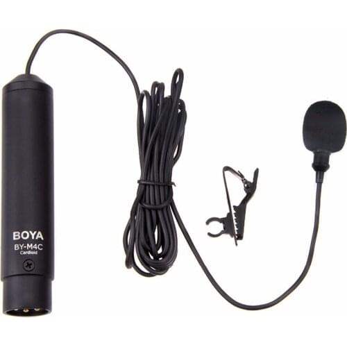 BOYA Microphone BY-M4OD BY-M4C Clip-On Omni-directional XLR Lavalier Phantom for Canon Sony Panasonic Camcord Audio Recorder