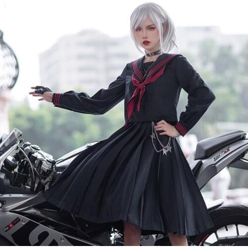Constellation Original Design Cute Womens JK Uniform Set: Sailor Collar Long Sleeve Shirt & Pleated Skirt 3 Colors