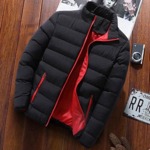 Mens Down Jacket Autumn Winter New Solid Color Self-Cultivation Tops Down Jacket Breathable Casual Cool