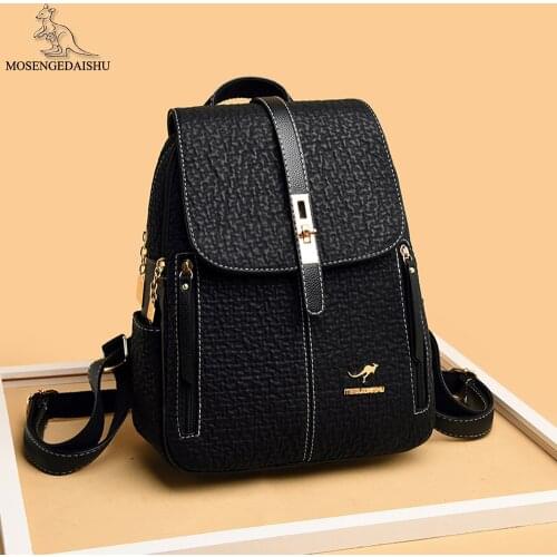 2021 New Fashion Designer Ladies Shoulder Bags Multifunctional Women Backpack High Quality Leather Laptop Bags Sac A Dos Femme