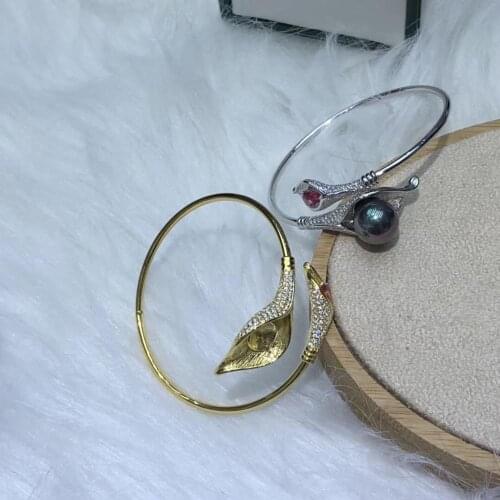 NEW ARRIVAL 925 Sterling Silver Bracelet Mountings ADJUSTABLE Bangle Findings Jewelry Parts Fittings Accessories for Pearls Bead